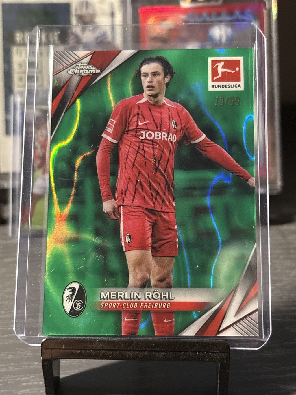Merlin Röhl 2023-24 Topps Chrome Bundesliga Green Refractor /99 #38 (AAD)