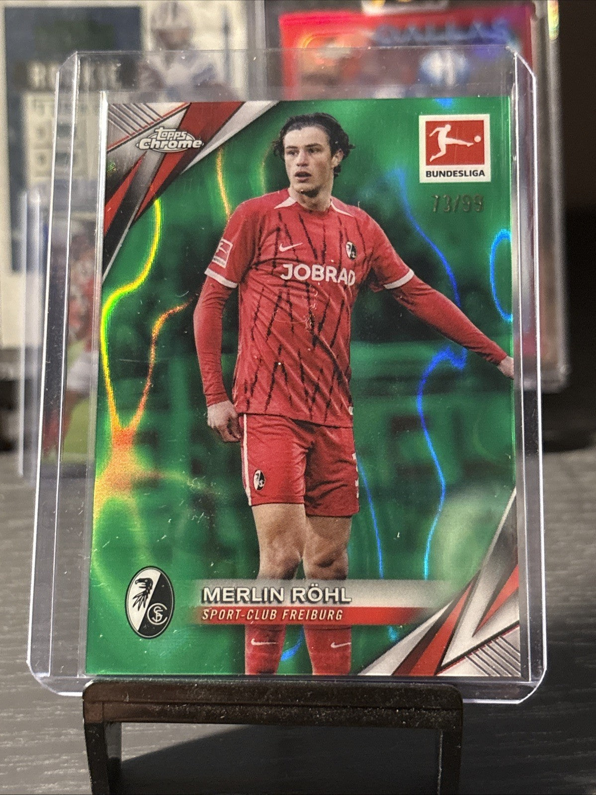 Merlin Röhl 2023-24 Topps Chrome Bundesliga Green Refractor /99 #38 (AAD)
