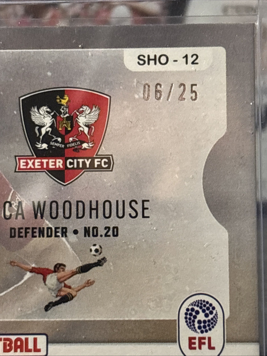Luca Woodhouse 2026 Panini Football EFL Showcase Pink /25 Exeter City 06/25