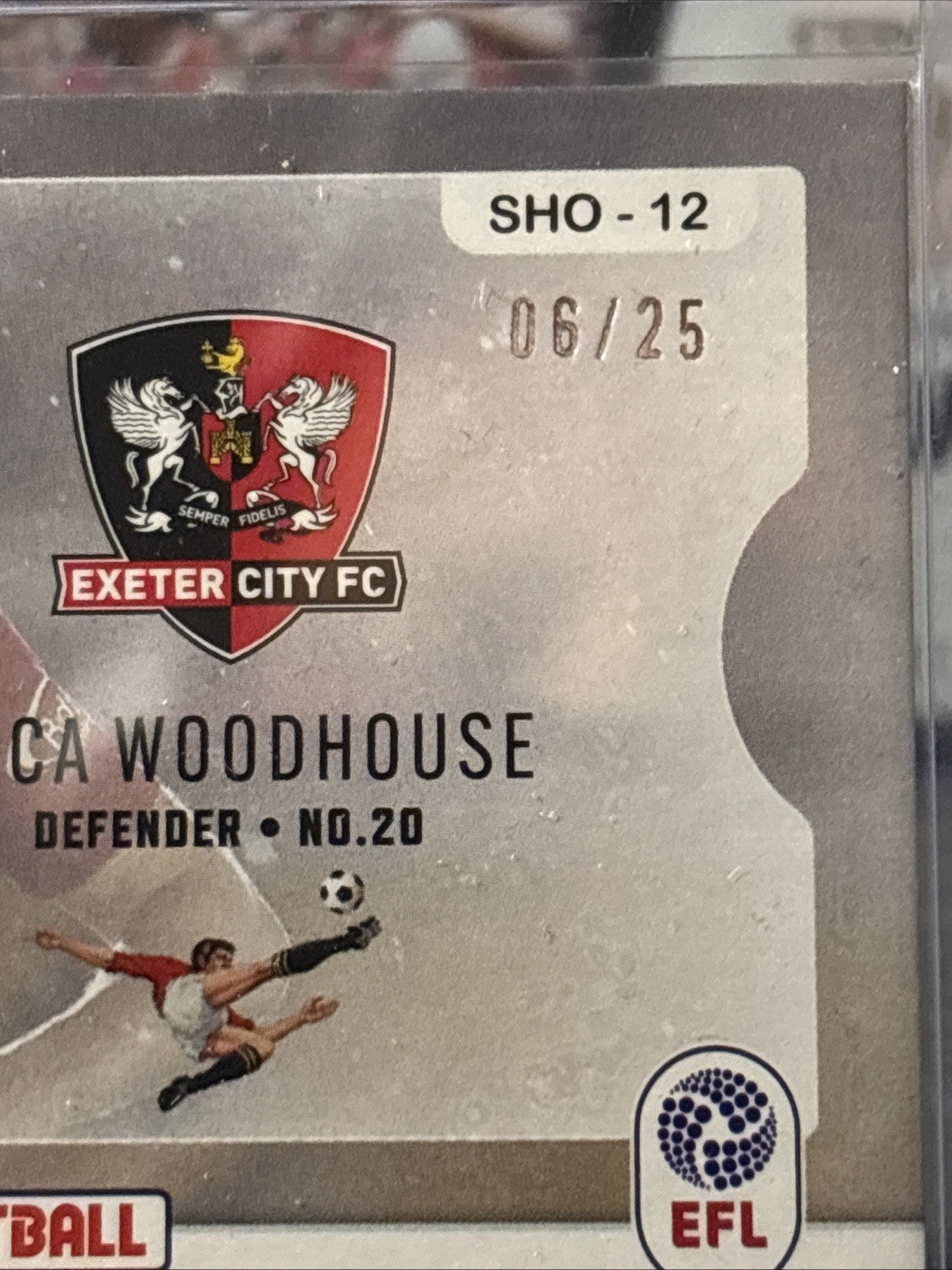 Luca Woodhouse 2026 Panini Football EFL Showcase Pink /25 Exeter City 06/25