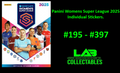 Panini Women's SUPER League(WSL 2025 Individual STICKERS, #195-397 -Please read