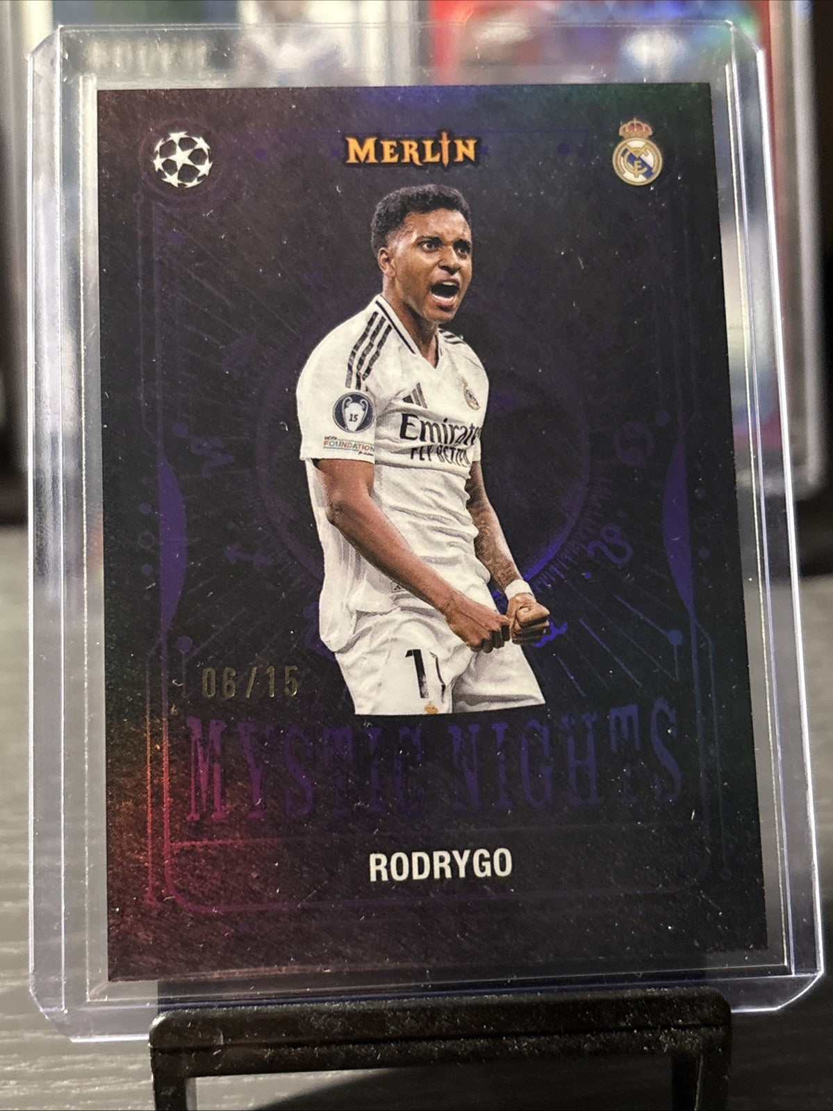 2024/25 TOPPS Merlin UCC Rodrygo Mystic nights /15 Real Madrid Purple