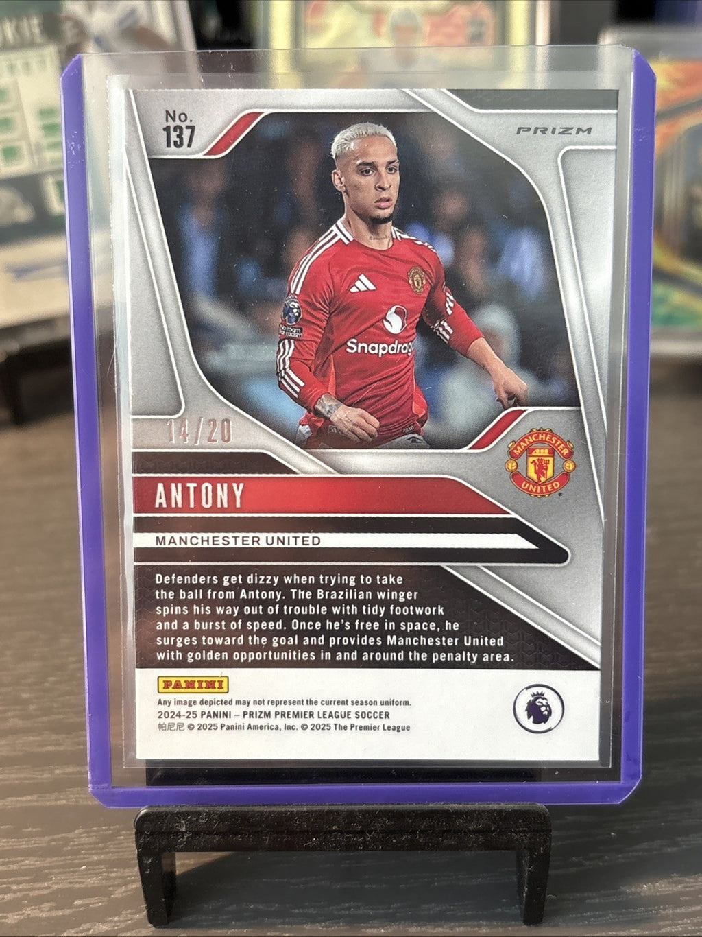 Panini Premier League Prizm Choice 2024/25 Antony Cherry Blossom Scope /20