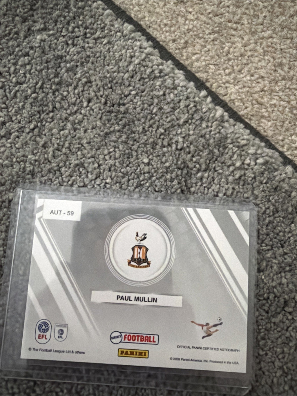 Panini EFL 2025/26 Paul Mullin Bradford City Auto Card