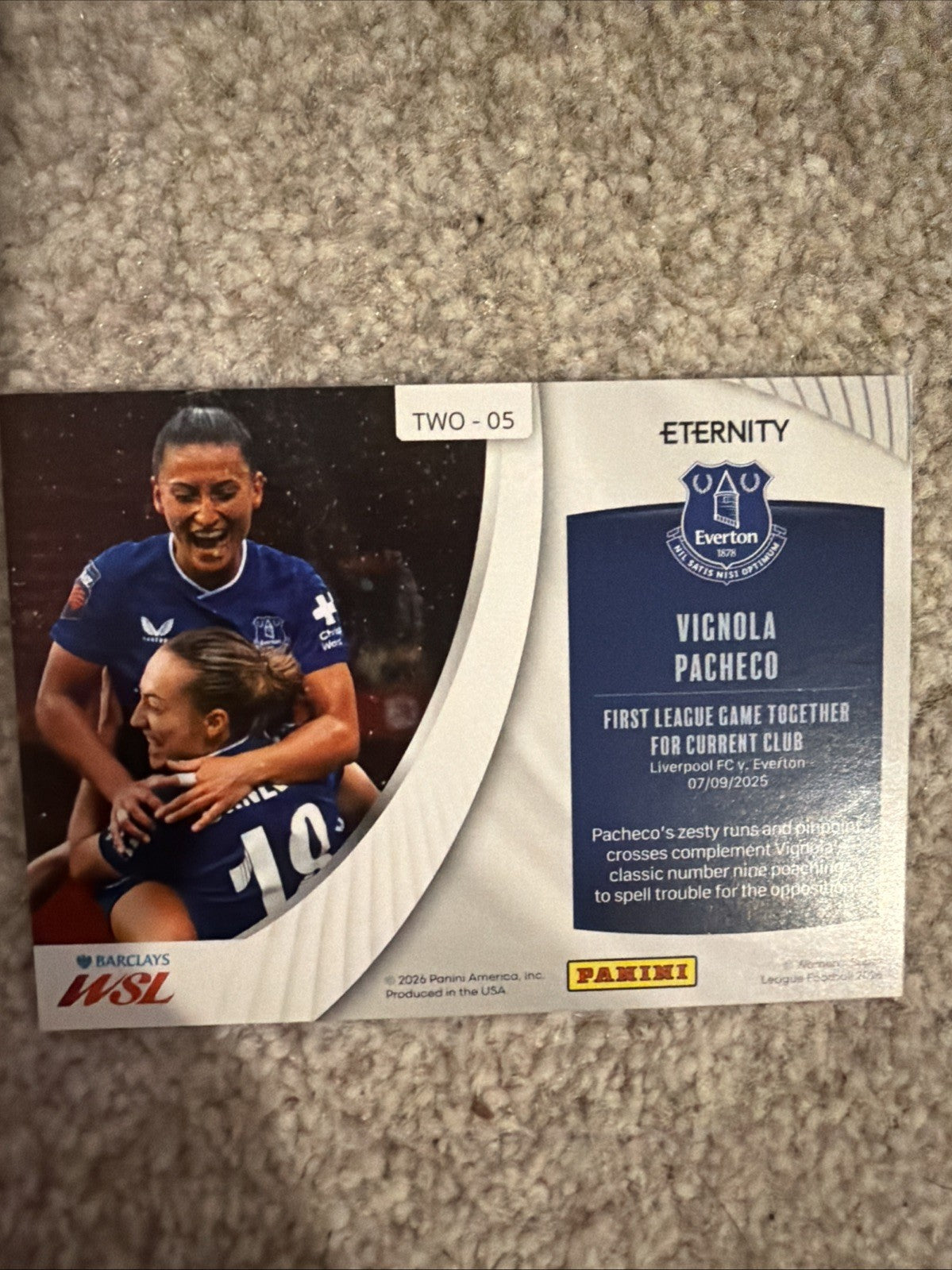 Maz Pacheco & Ornella Vignola Twogether 6/10 Panini WSL Eternity 2025-2026