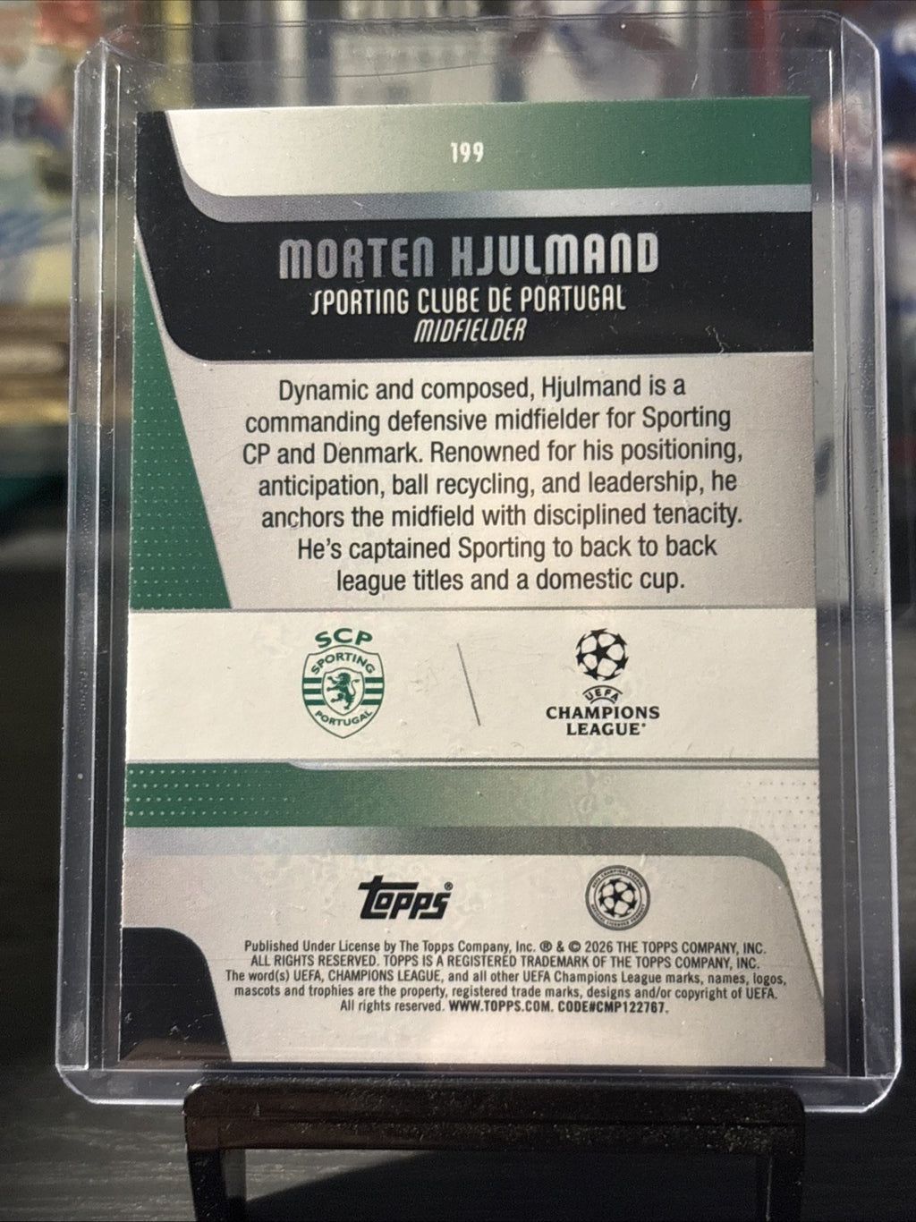 Topps UCC Flagship 2025/26 Morten Hjulmand 01/10 Bookend Black Sporting