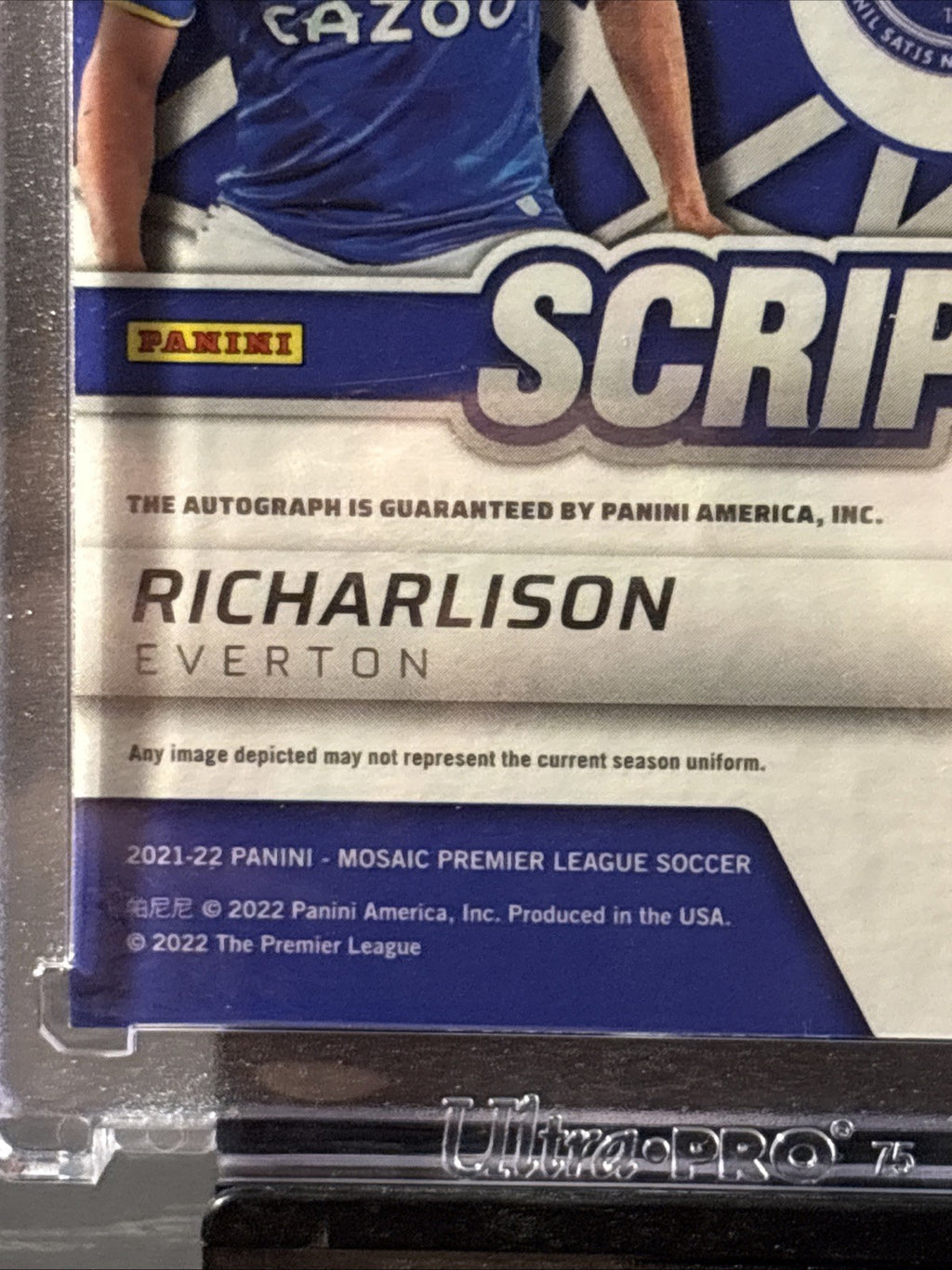 SOCCER PANINI MOSAIC 21-22 RICHARLISON SCRIPTS AUTO SEALED REDEMPTION PANINI CS