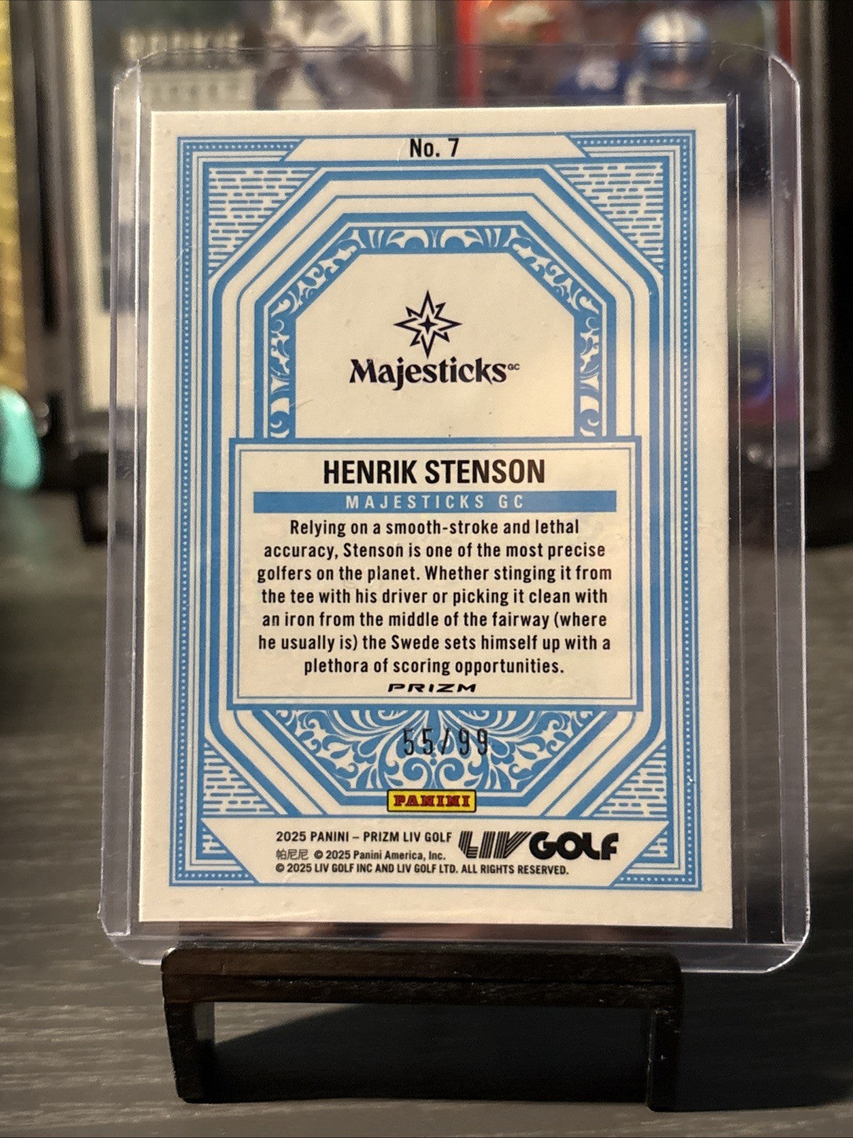 Henrik Stenson Aces /99 Prizm LIV Golf 2025 Majesticks GC No.7 55/99