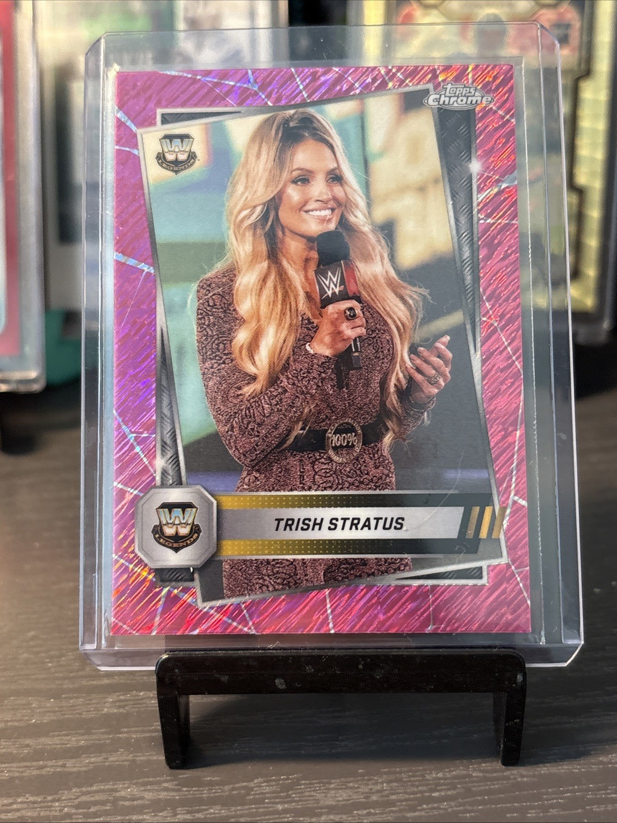 WWE Topps Chrome 2025 Trish Stratus Pink Shimmer Refractor #190