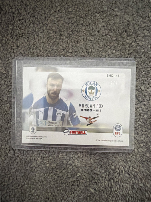 2025-26 Panini EFL Premium Morgan Fox Wigan Athletic Gold Parallel 2/5