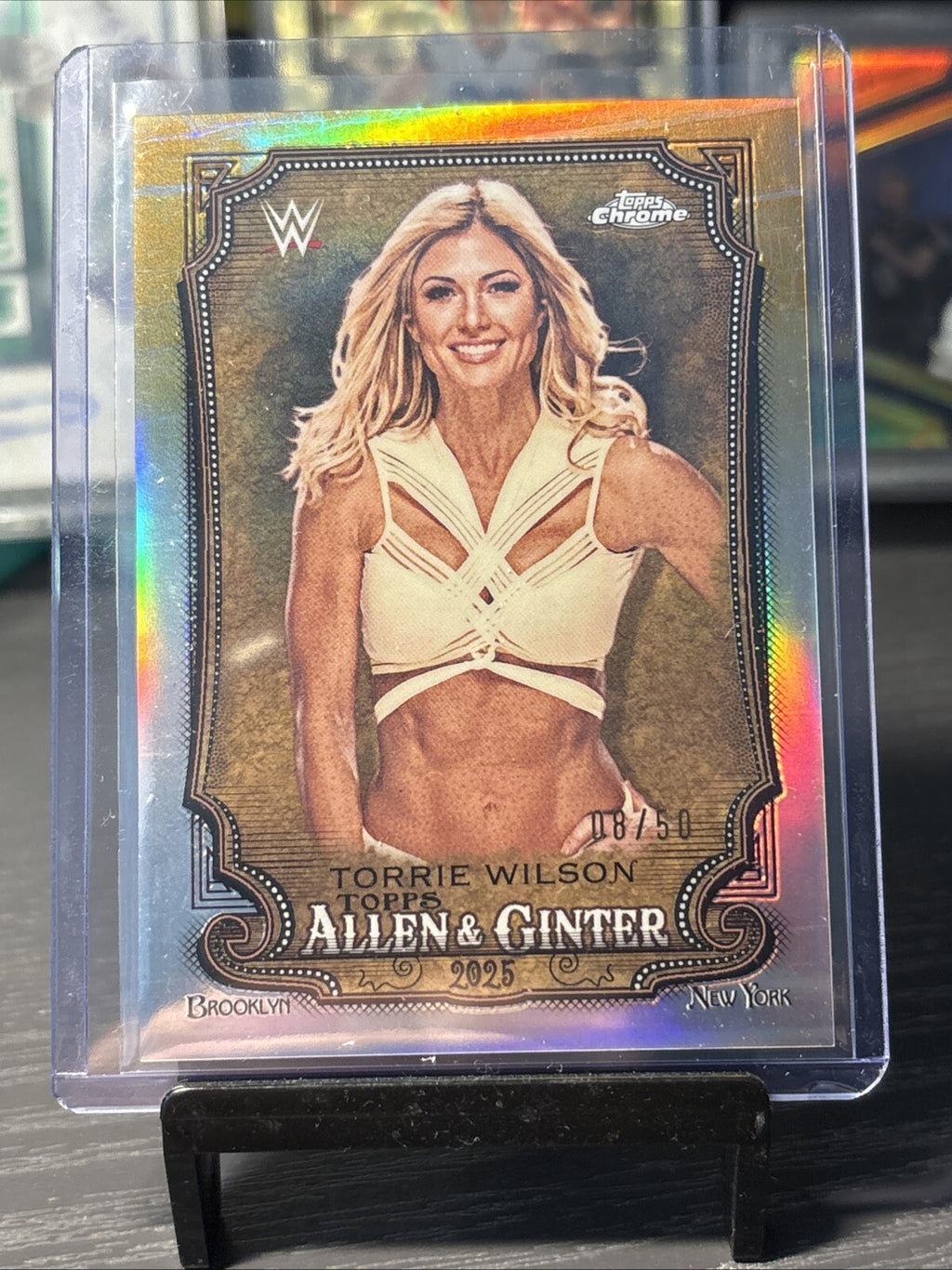 2025 Topps Chrome WWE Torrie Wilson Gold Refractor /50 Allen & Ginter Insert