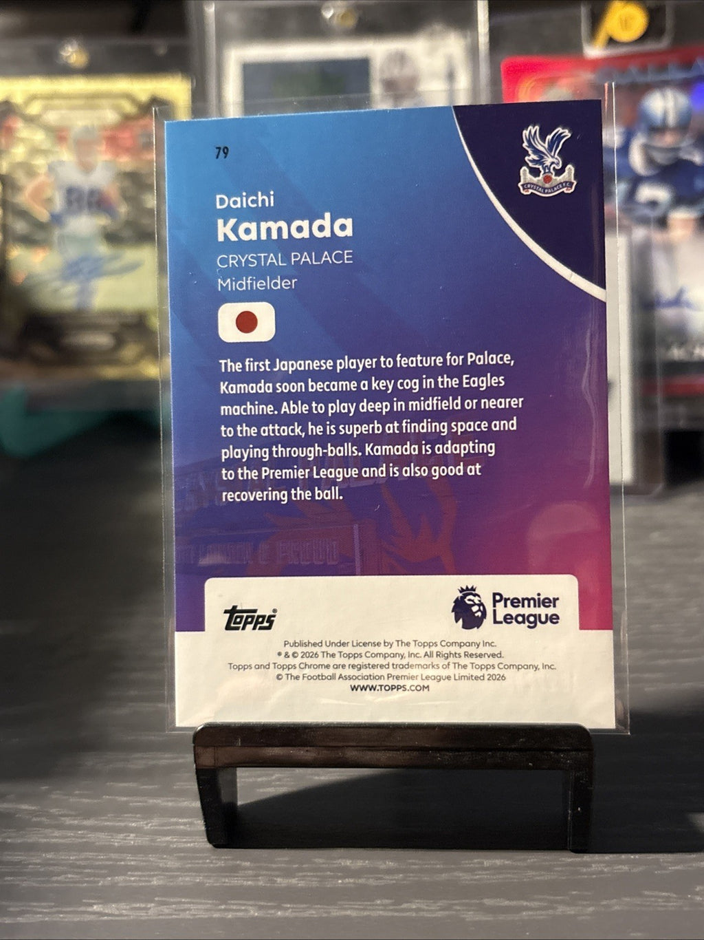 Daichi Kamada Yellow Refractor /275 Topps Chrome Premier League Crystal Palace