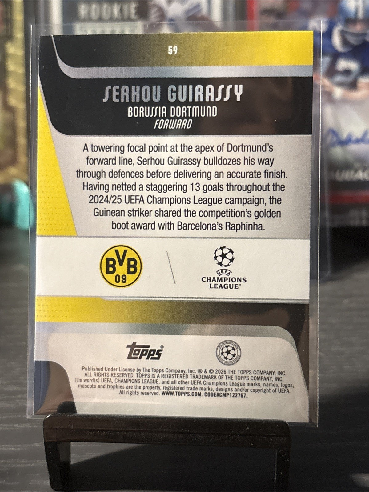 Topps 2024-25 UEFA Champions League Serhou Guirassy Borussia Dortmund /99 #59