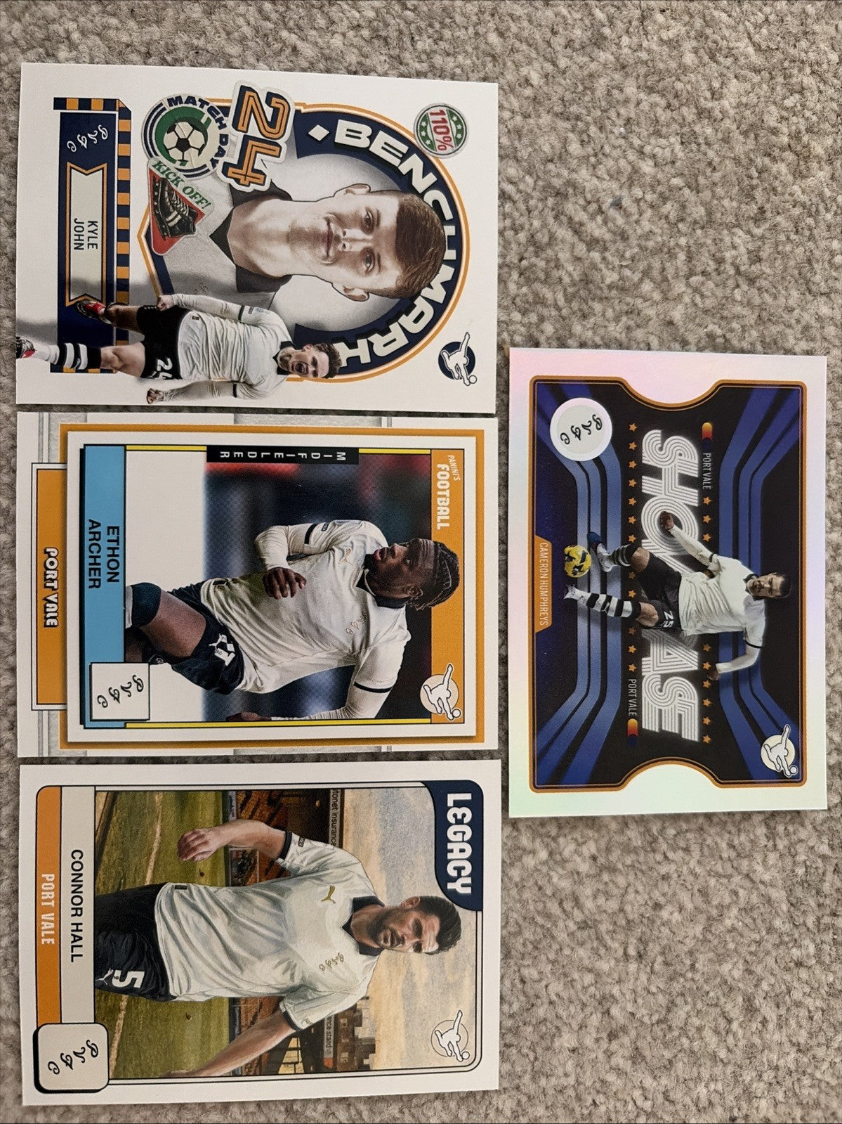 4 x Panini EFL Premium 2026 Port Vale Base & Inserts Bundle - No Duplicates