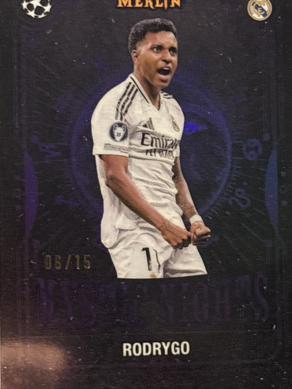 2024/25 TOPPS Merlin UCC Rodrygo Mystic nights /15 Real Madrid Purple