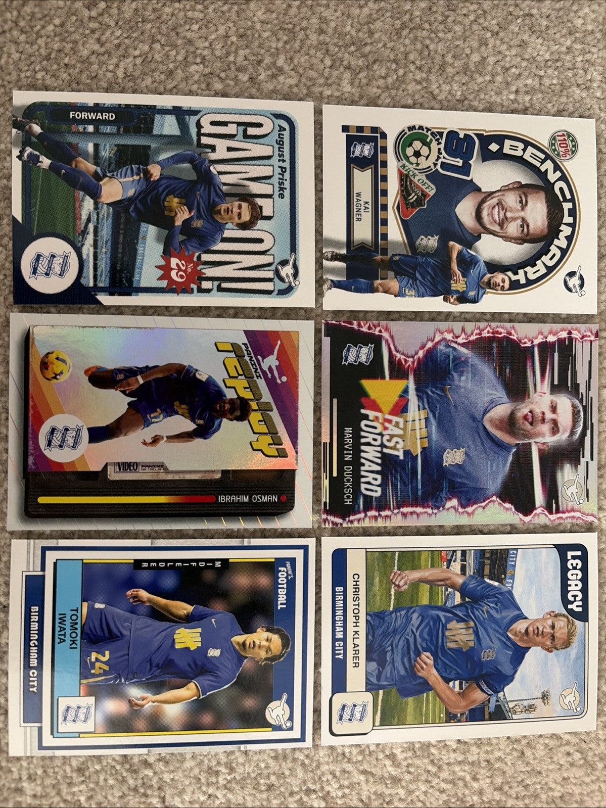 Birmingham City Panini's Football 6 Card Bundle