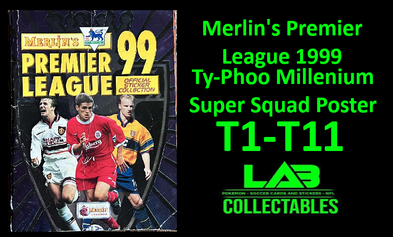 Merlin's Premier League 1999 Ty-Phoo Millenium Poster Individual Stickers