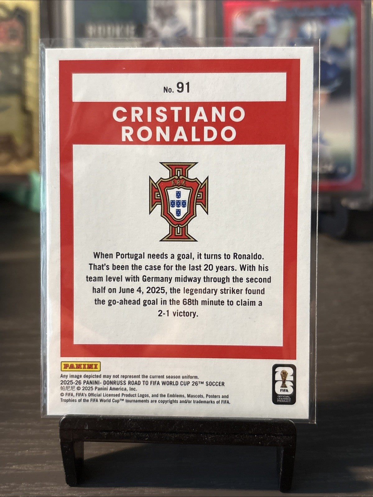 2025-26 Panini Donruss Road To FIFA World Cup Cristiano Ronaldo Portugal #91