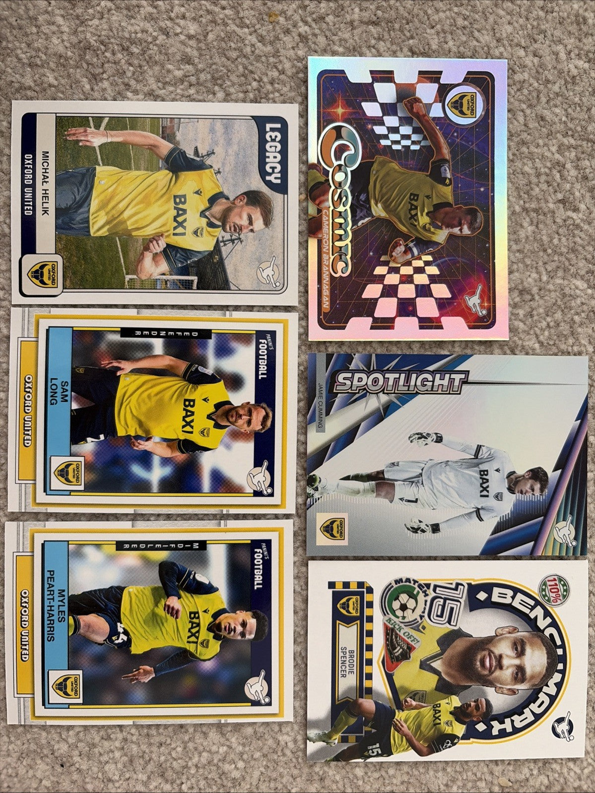 6 x Panini EFL Premium 2026 Oxford Base & Inserts Bundle - No Duplicates