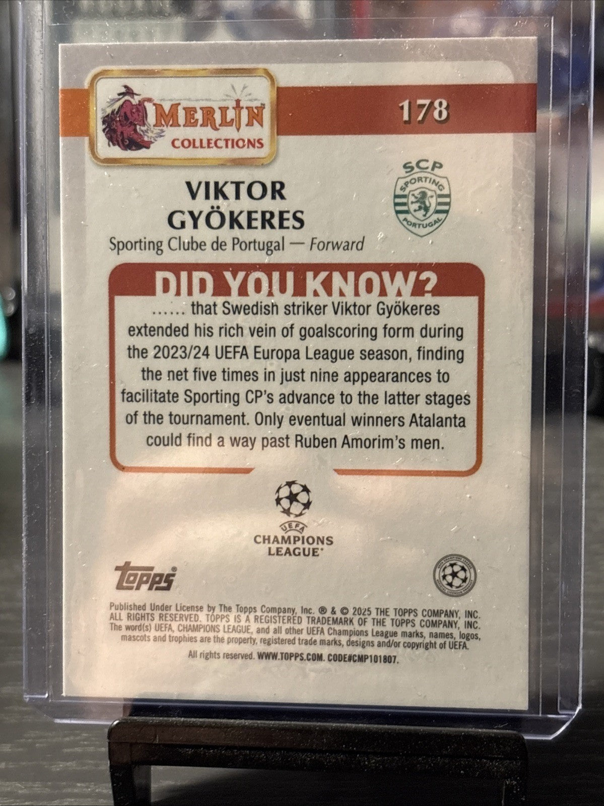 2024-25 Topps Chrome Merlin - Viktor Gyokeres /125