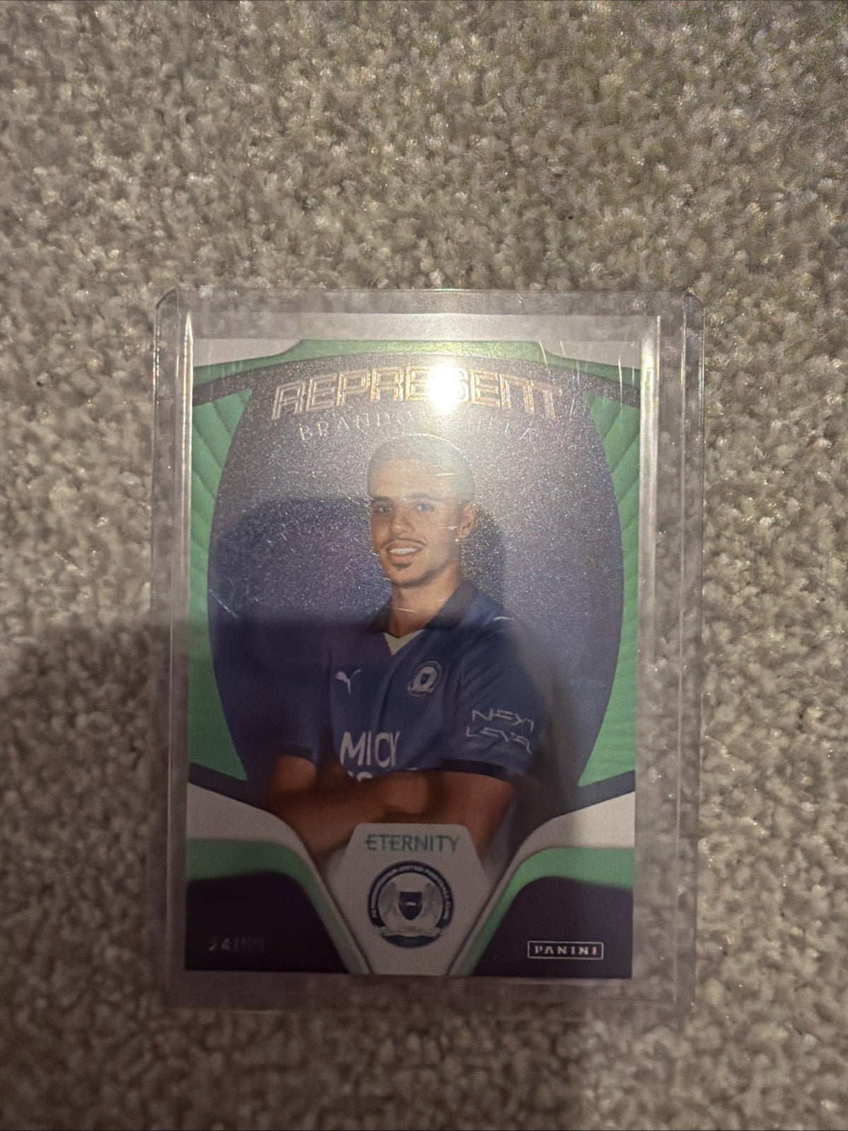 Panini EFL Eternity Card Brandon Khela Represent Peterborough Numbered 24/50