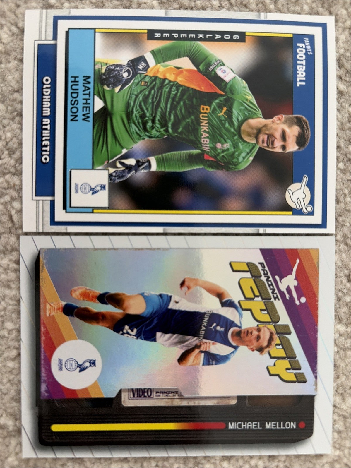 Panini EFL Oldham Athletic Base/Insert Bundle Michael Mellon & Mathew Hudson