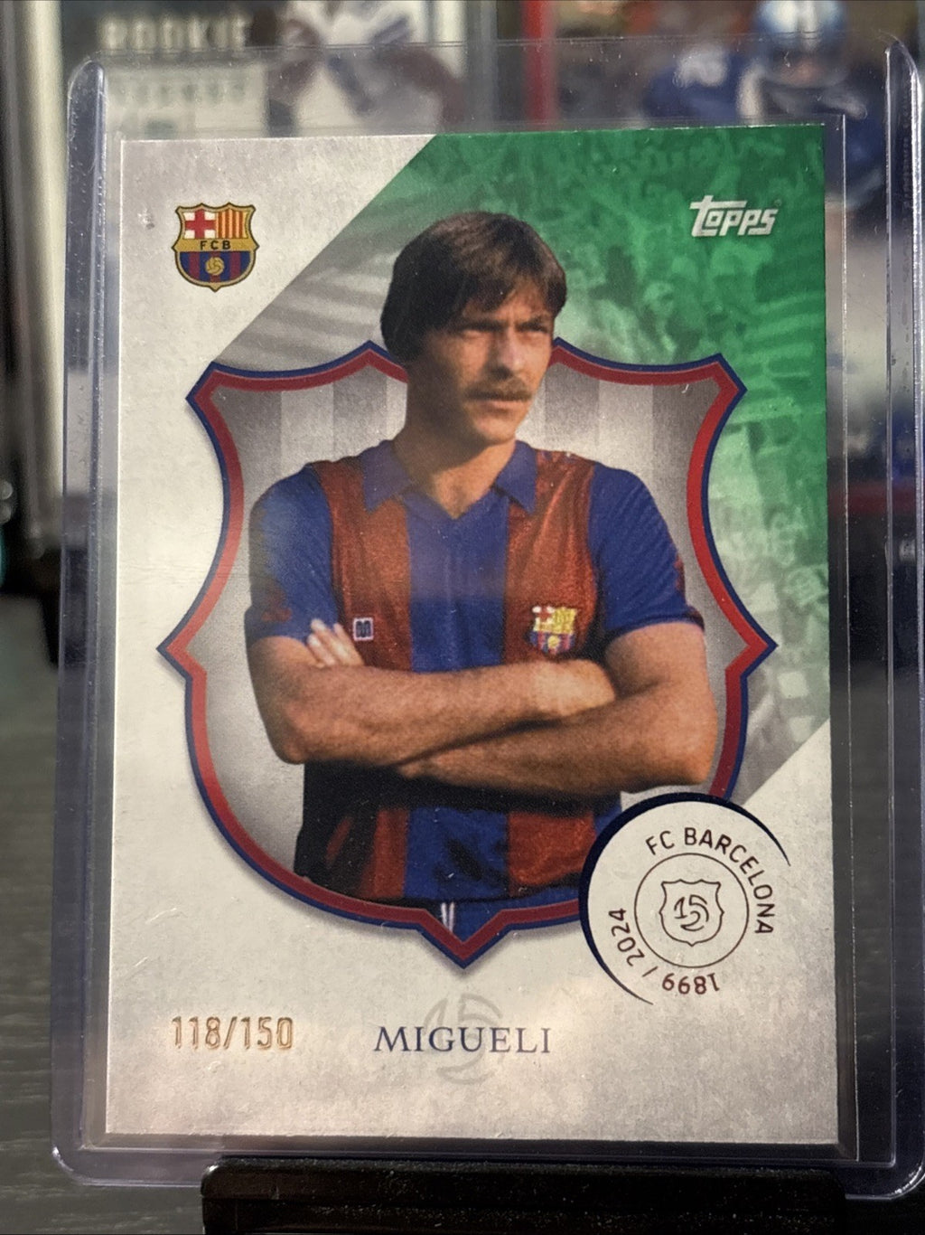 2024-25 Topps FC Barcelona 125th Anniversary Green /150 Migueli #26 1b7p