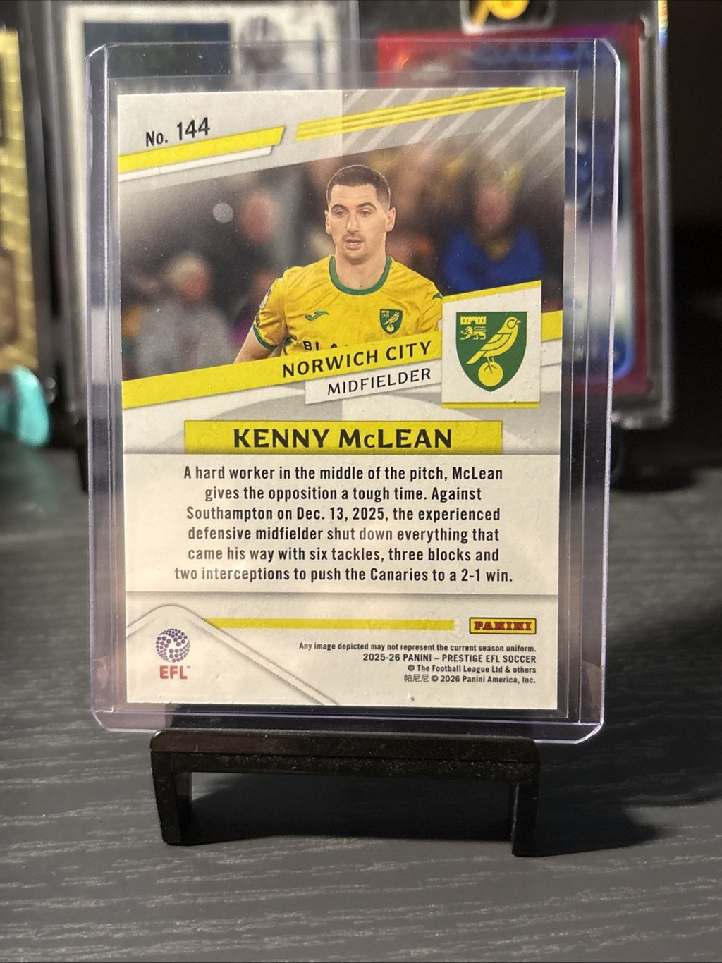 Panini Prestige EFL Soccer Kenny McLean Norwich City Xtra Time 010/225