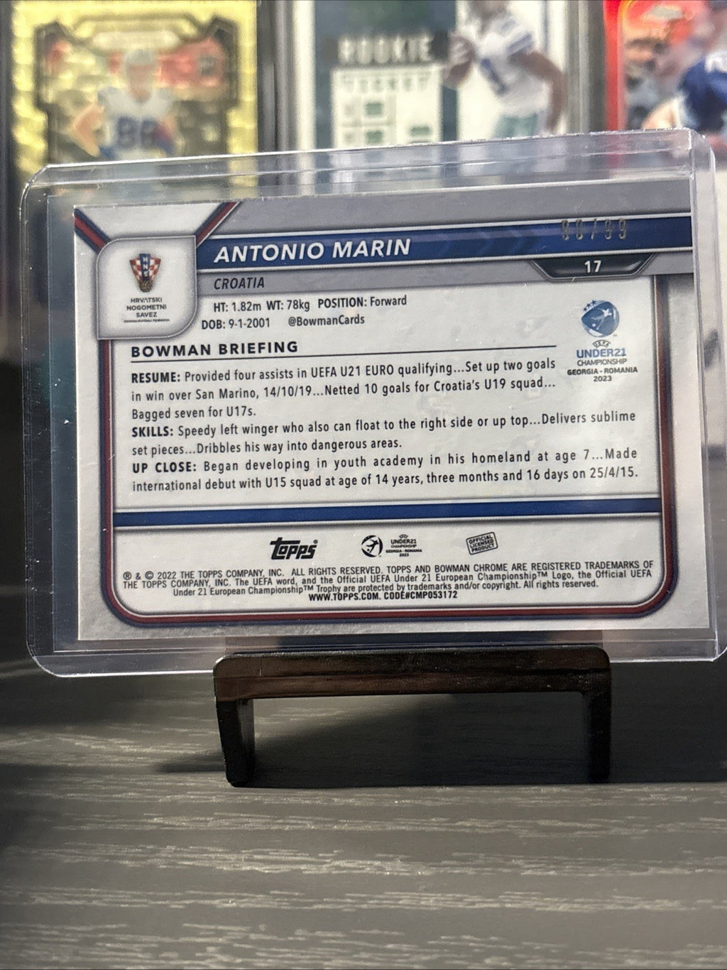 Topps Bowman Chrome Road To The Championships U21 Antonio Marin /99 1st Bowman