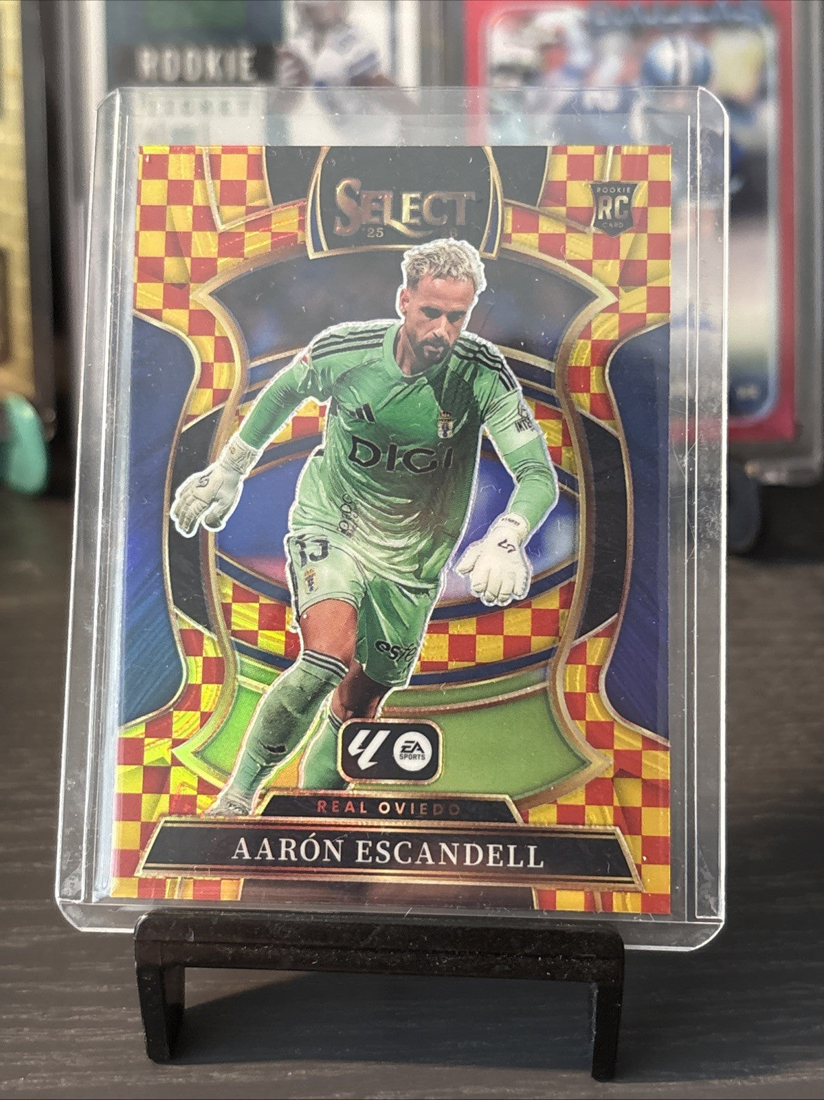 Panini La Liga Select 2025/26 Aaron Escandell Case Hit Red + Yellow Chequerboard