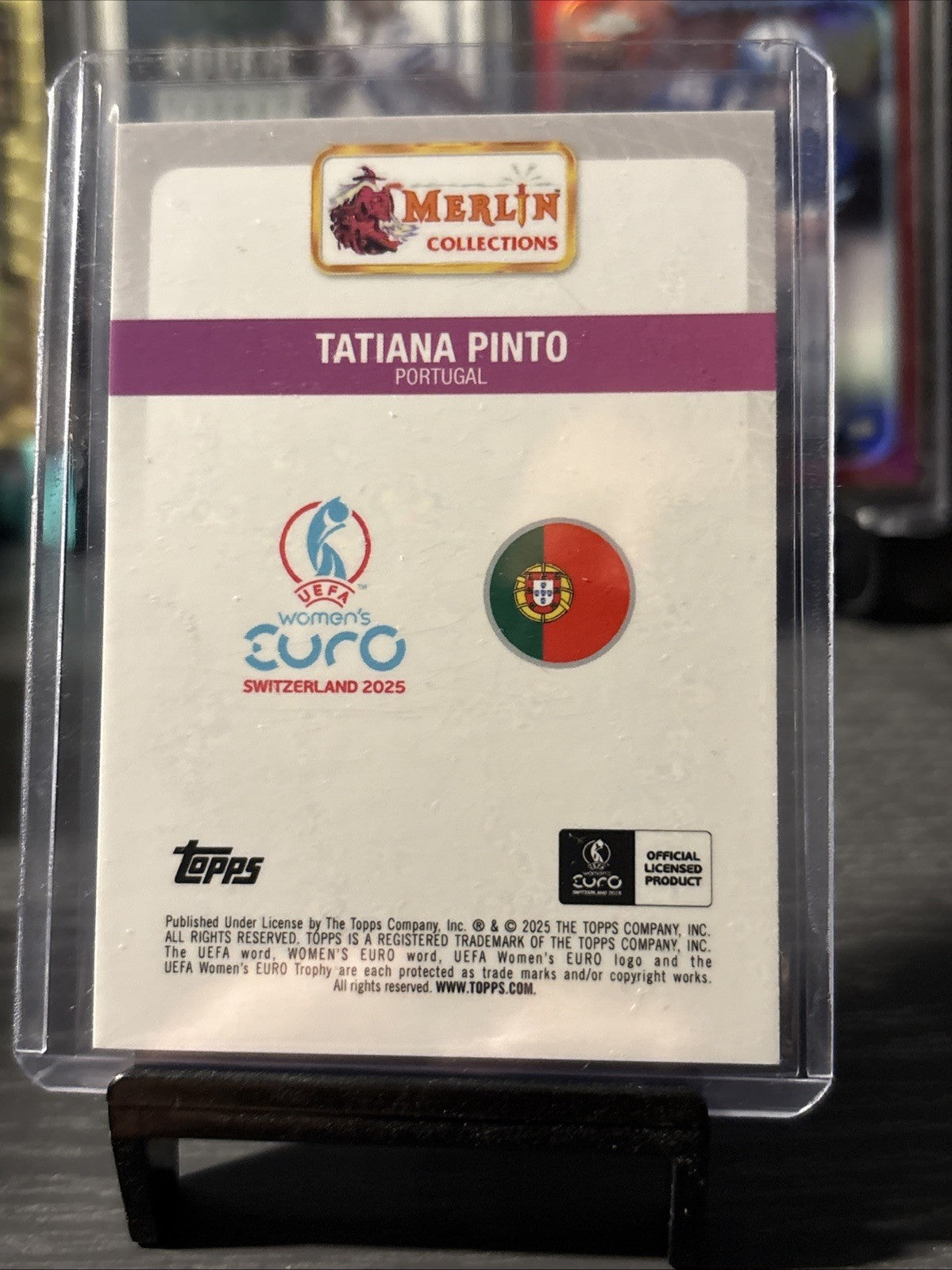 2025-26 Topps Merlin UEFA Women's Euros Tatiana Pinto Pink #/75 Portugal