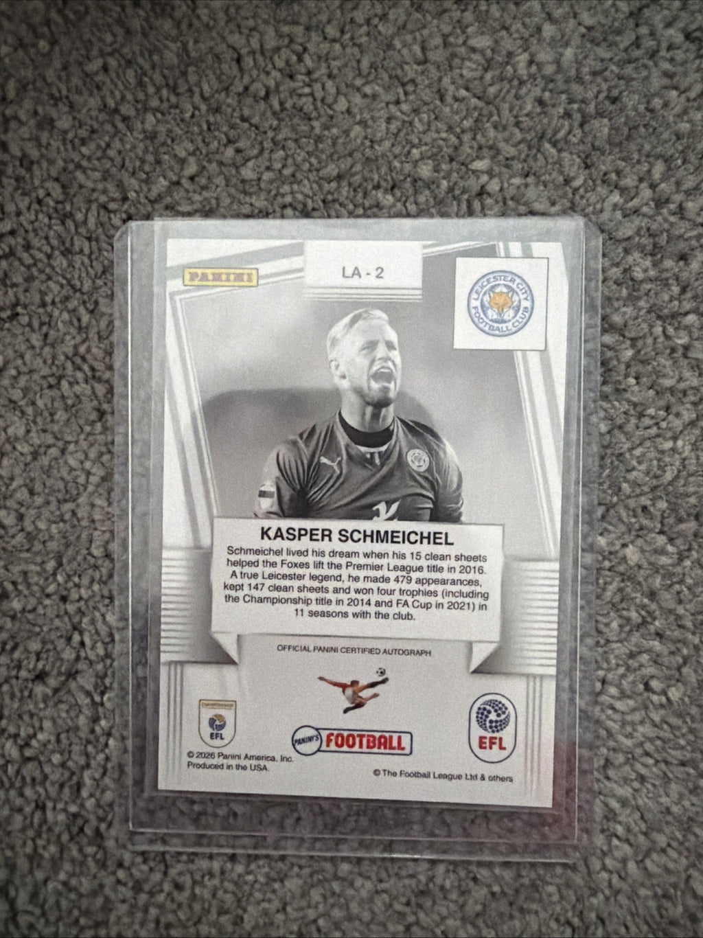 Panini Football EFL 2025/26 Kasper Schmeichel Base Auto Football Card Leicester