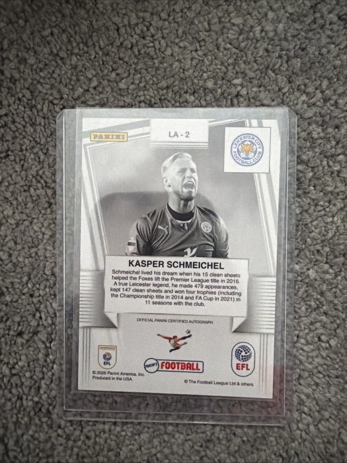 Panini Football EFL 2025/26 Kasper Schmeichel Base Auto Football Card Leicester