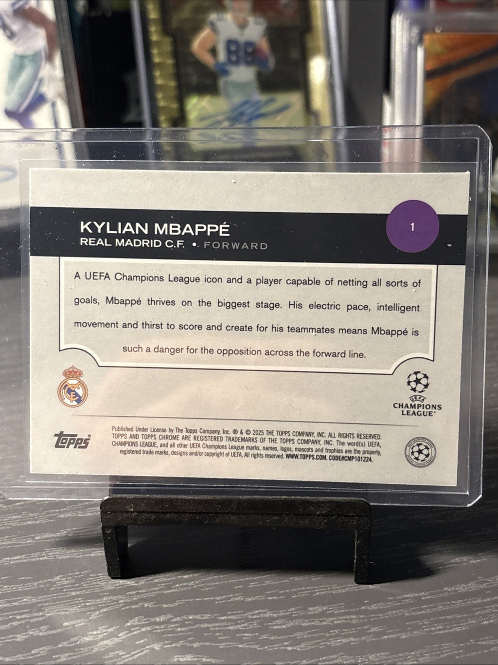 TOPPS CHROME UCC 2024-25 KYLIAN MBAPPE  REAL MADRID Silver Pulsar Parallel