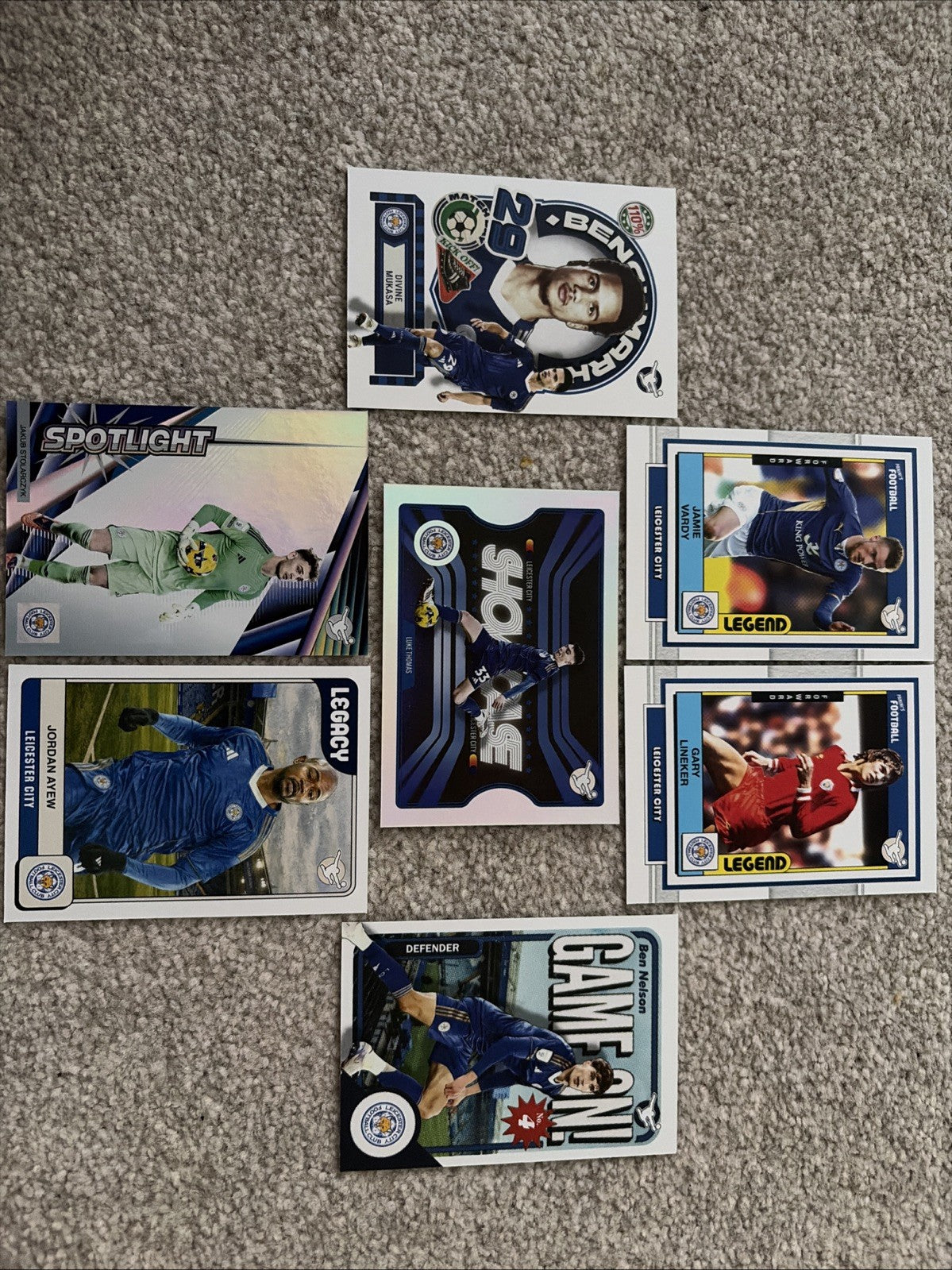 EFL Panini Football - 7 Card Base and Insert Bundle of Leicester City