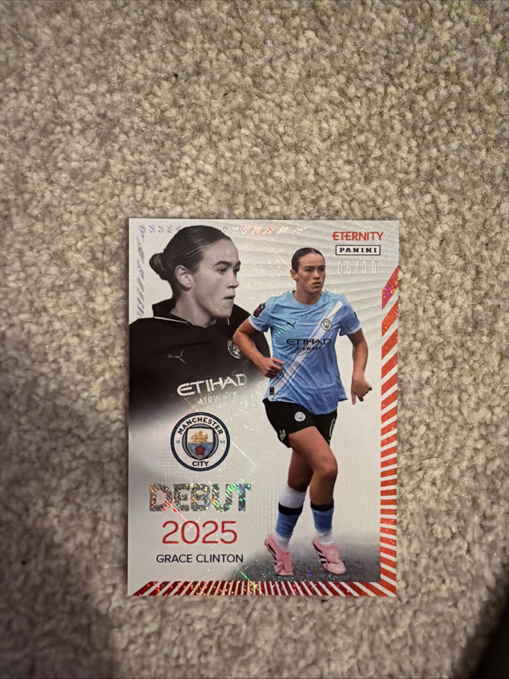 Panini Eternity WSL 2025/26 Grace Clinton Debut Red Parallel Card 5/10