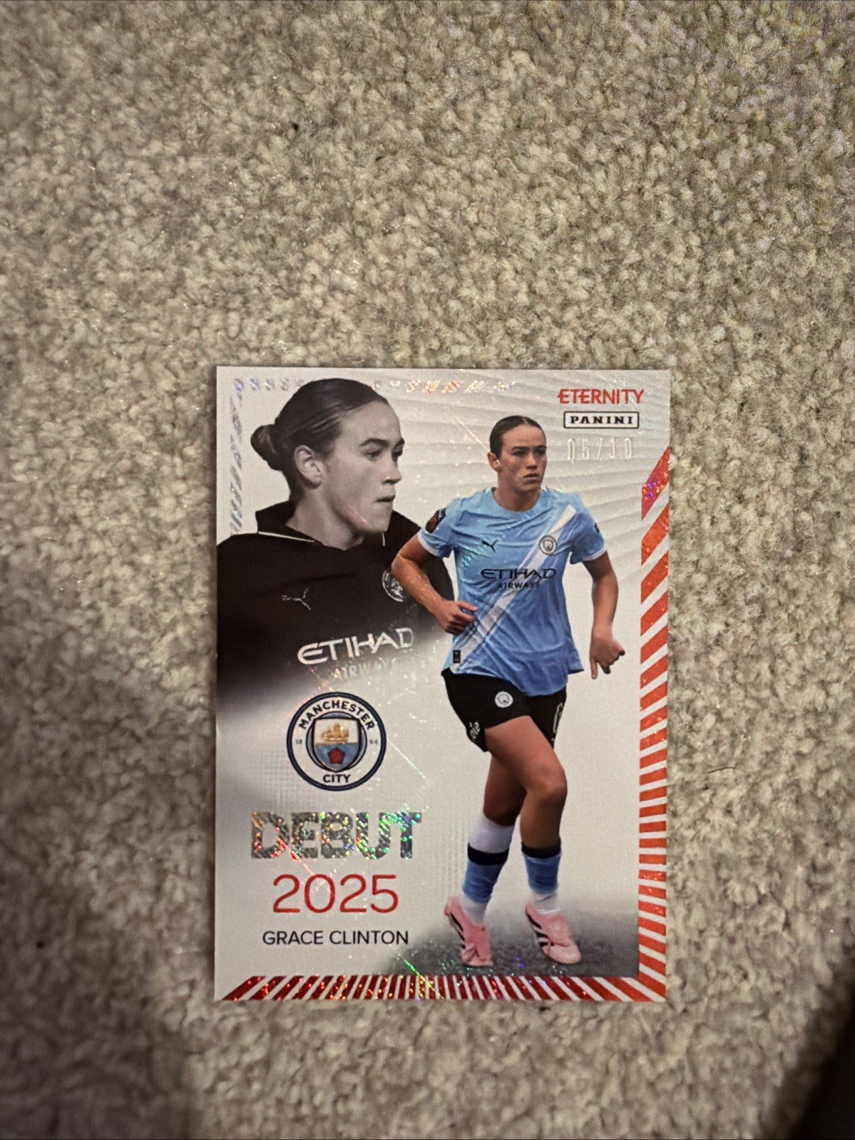 Panini Eternity WSL 2025/26 Grace Clinton Debut Red Parallel Card 5/10