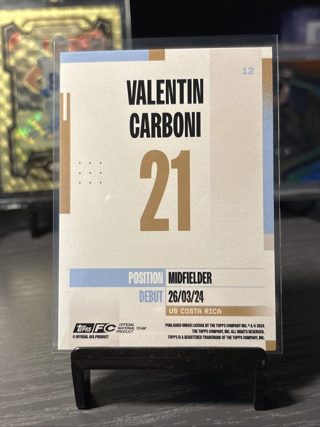 Valentin Carboni Argentina Base 2024-25 Topps Team Set #12