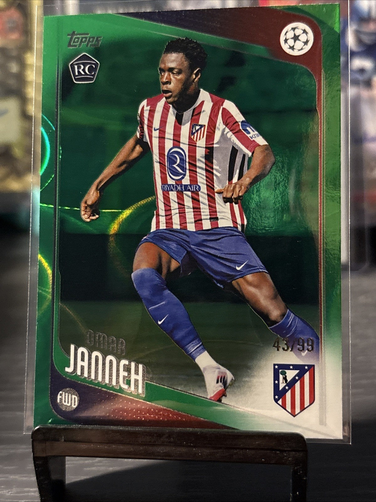 2025-26 Topps Flagship UCC Omar Janneh /99 Rookie Green Atletico Madrid 137