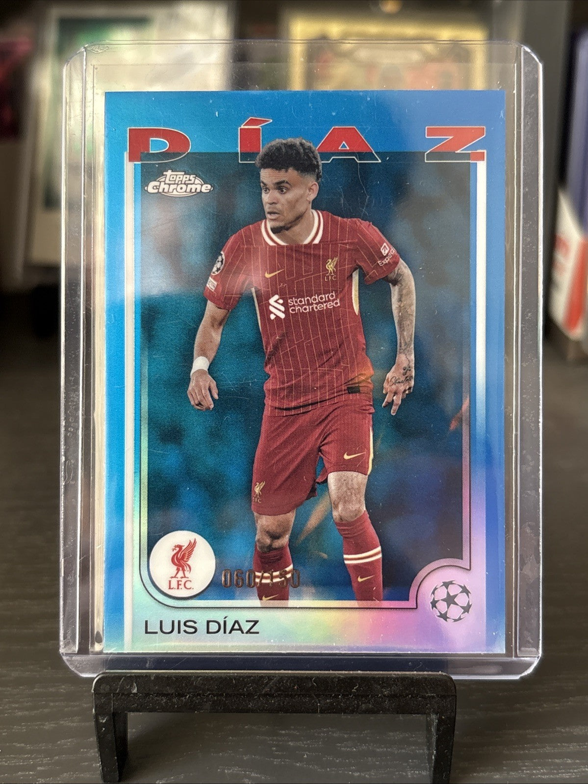 2024-25 TOPPS Chrome UCC Luis Diaz Blue Prism /150 - Liverpool FC