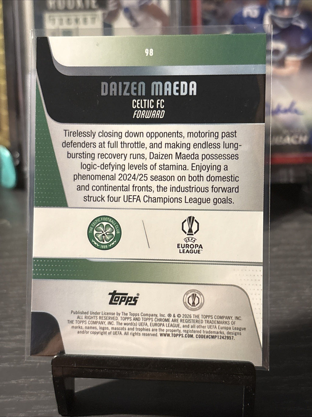 2025-26 Topps Chrome UEFA UCC Daizen Maeda Pink Lava /250