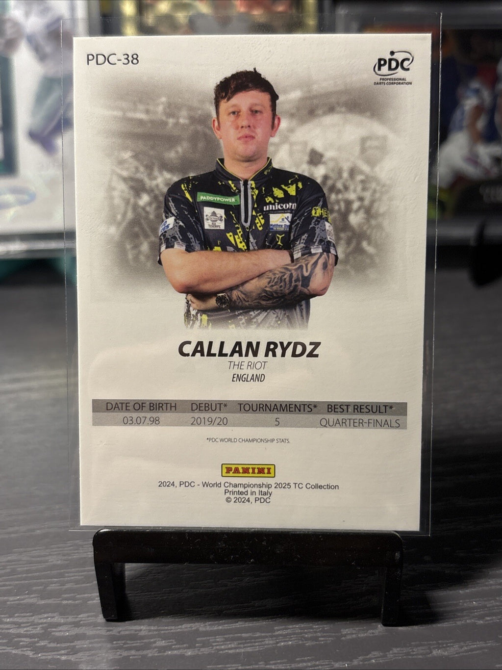 Panini PDC Dart World Championship 2025 Callan Rydz Base Card First Edition