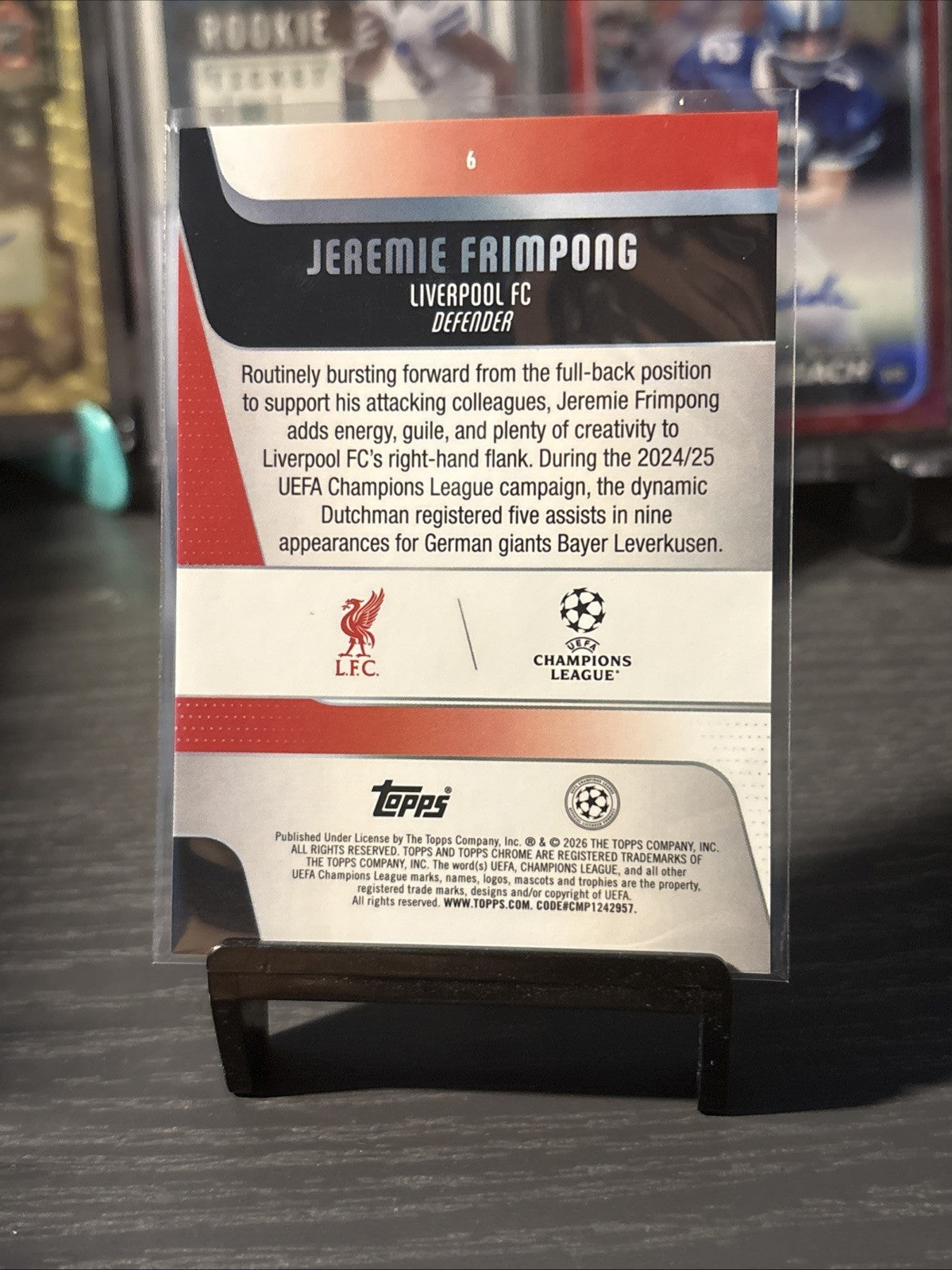 Jeremie Frimpong Topps Chrome UCC Liverpool FC /299