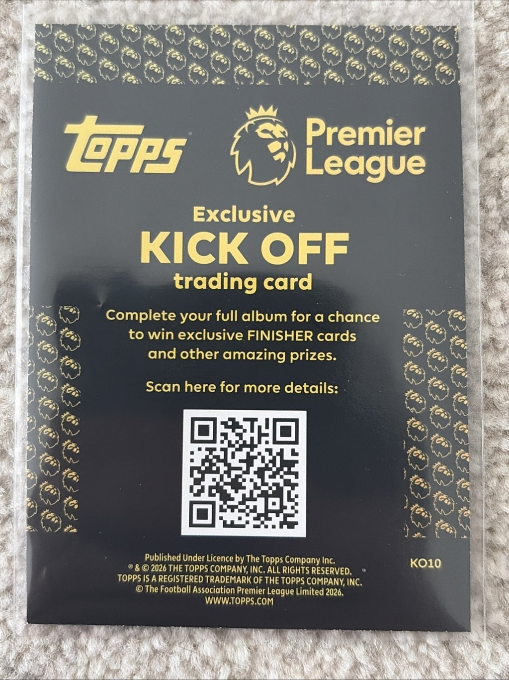 Topps 2026 Premier League Official Stickers Kick Off Card Kevin Fulham KO10