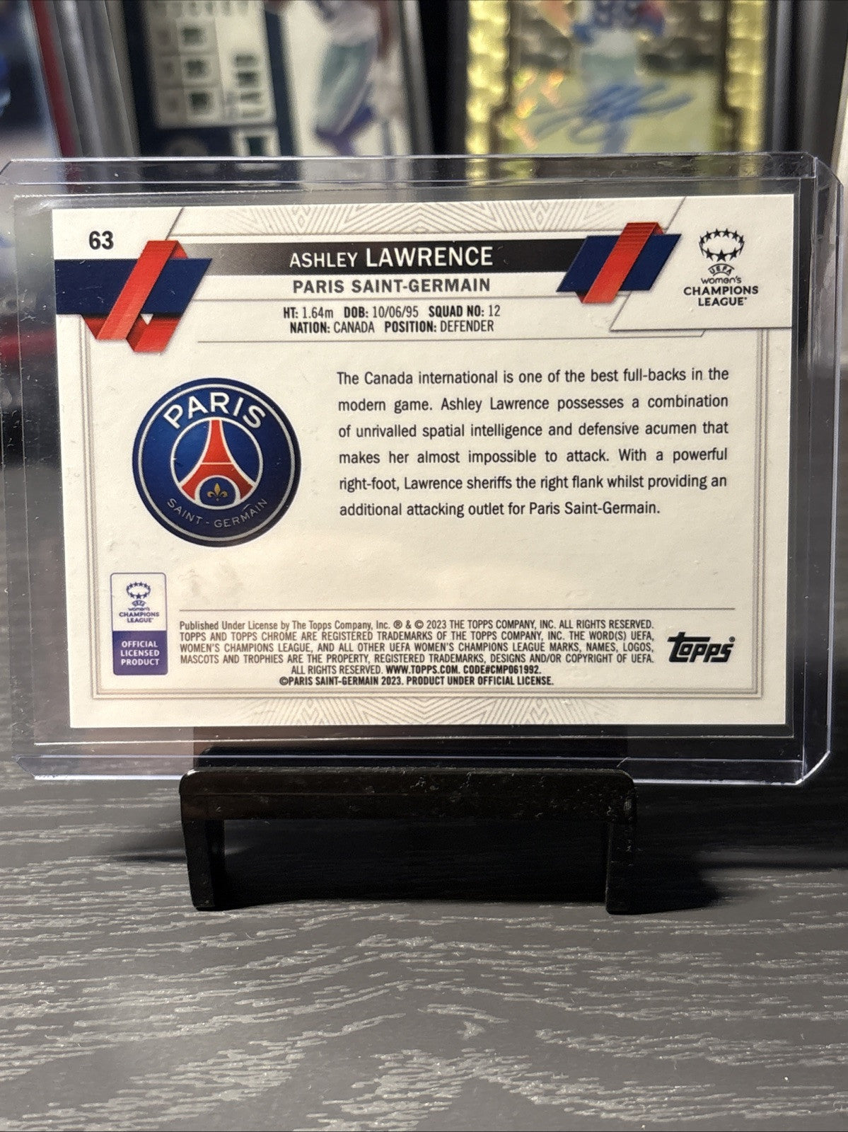 2022-23 Topps Chrome UEFA Women's Champions League Pink /199 Ashley Lawrence