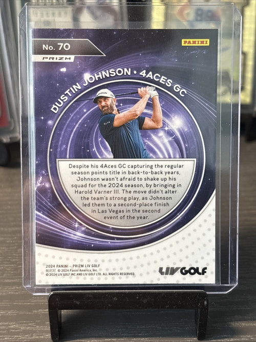 2024 PRIZM LIV GOLF CAPTAINS INSERT #70 DUSTIN JOHNSON ACES GC SILVER PRIZM