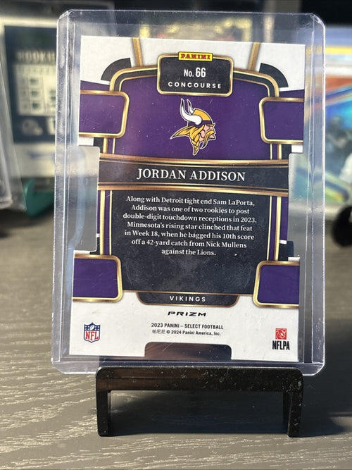 2023 PANINI SELECT JORDAN ADDISON SILVER PRIZM DIE-CUT ROOKIE RC VIKINGS