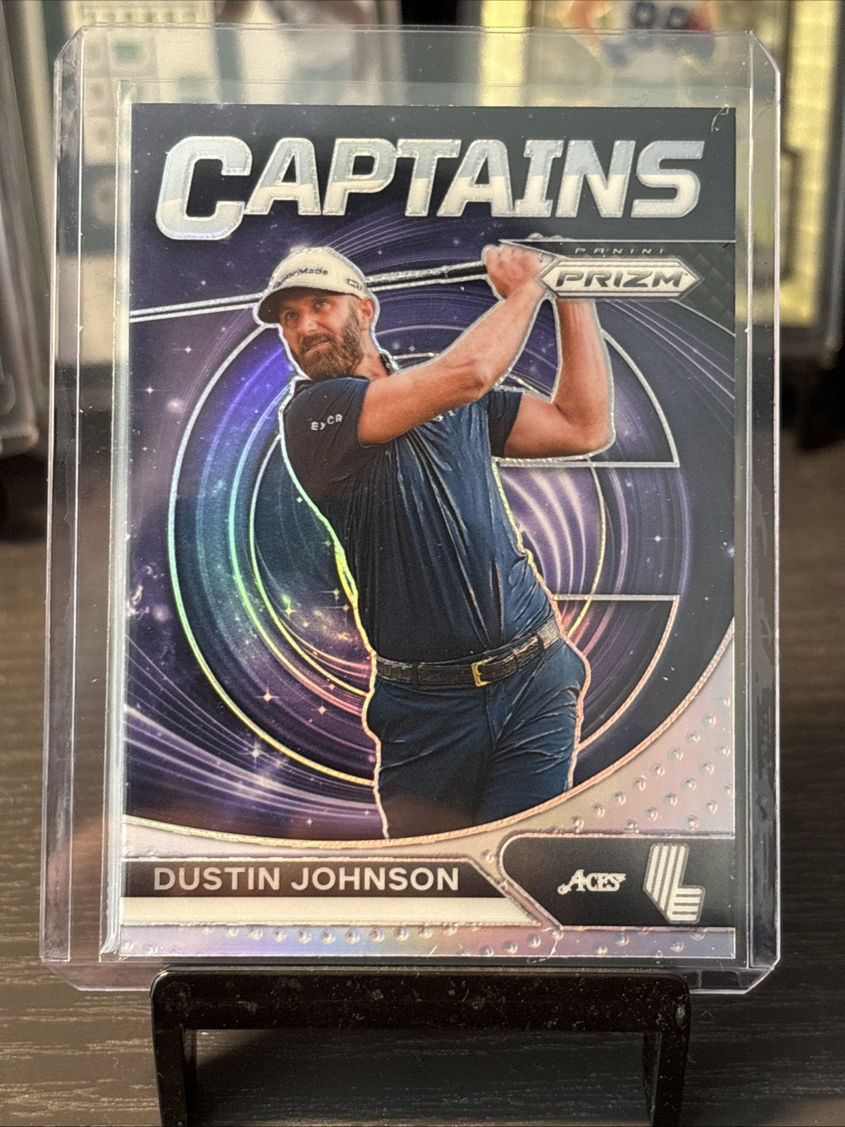 2024 PRIZM LIV GOLF CAPTAINS INSERT #70 DUSTIN JOHNSON ACES GC SILVER PRIZM