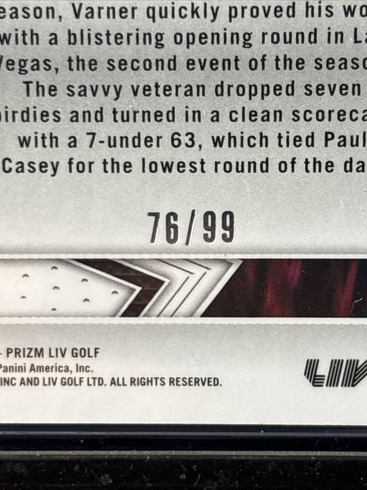 2024 Panini Prizm LIV Golf Fearless #1 Harold Varner III Blue Prizm /99 Aces