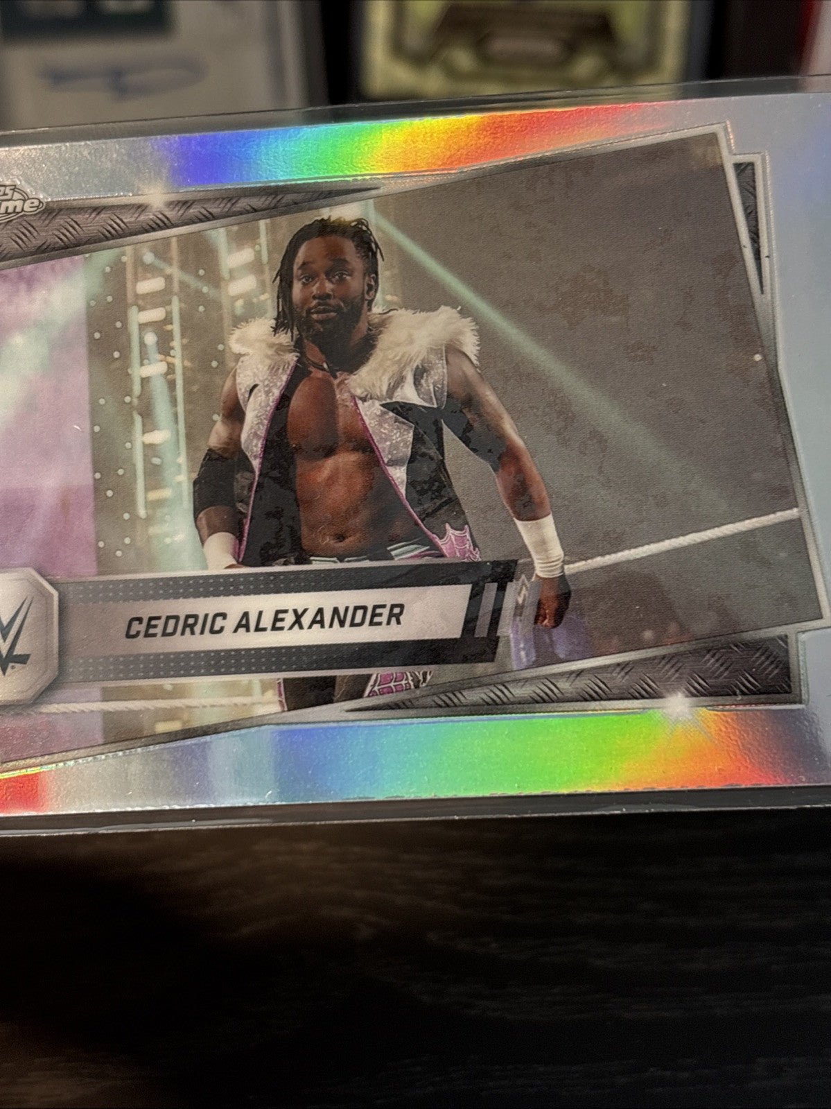 WWE CEDRIC ALEXANDER TOPPS CHROME 2025 TRADING CARD #143 SILVER REFRACTOR